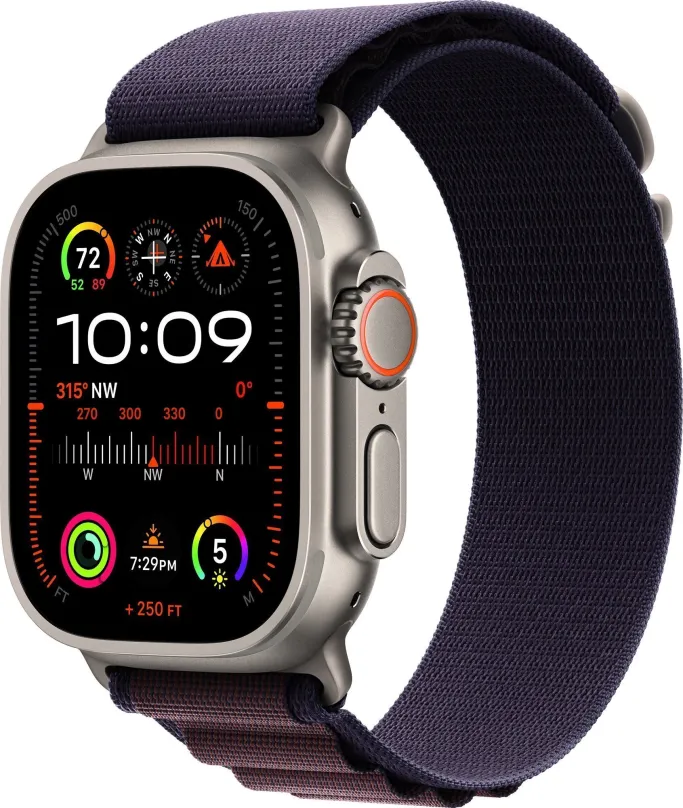 Chytré hodinky Apple Watch Ultra 2 49mm titánové púzdro s indigo alpským ťahom - Small