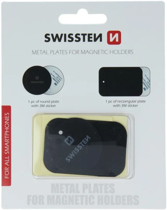 Držiak na mobilný telefón Swissten náhradné pliešky k magnetickým držiakom