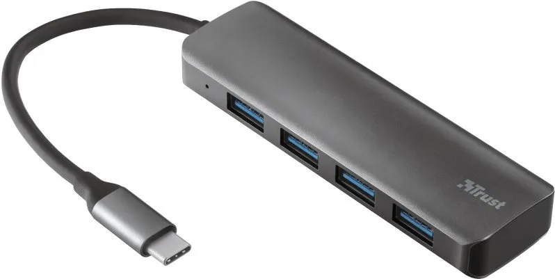 USB Hub TRUST HALYX USB-C 4-PORT USB3.2 HUB, pripojenie pomocou USB 3.2 Gen 1 (USB 3.0), U