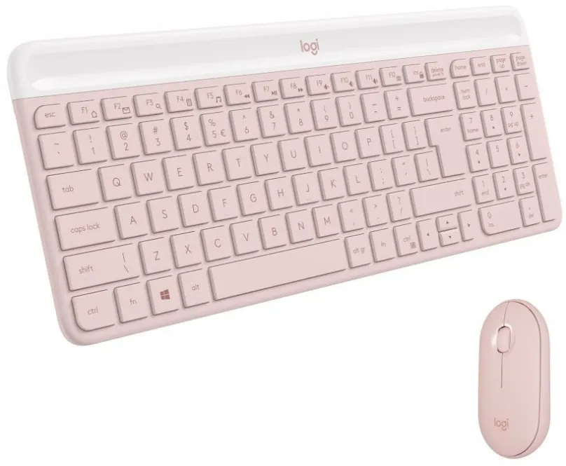 Set klávesnice a myši Logitech Slim Wireless Combo MK470, ružová - US