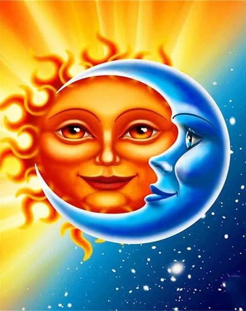 Diamantové maľovanie Gaira Slnko a mesiac D4835