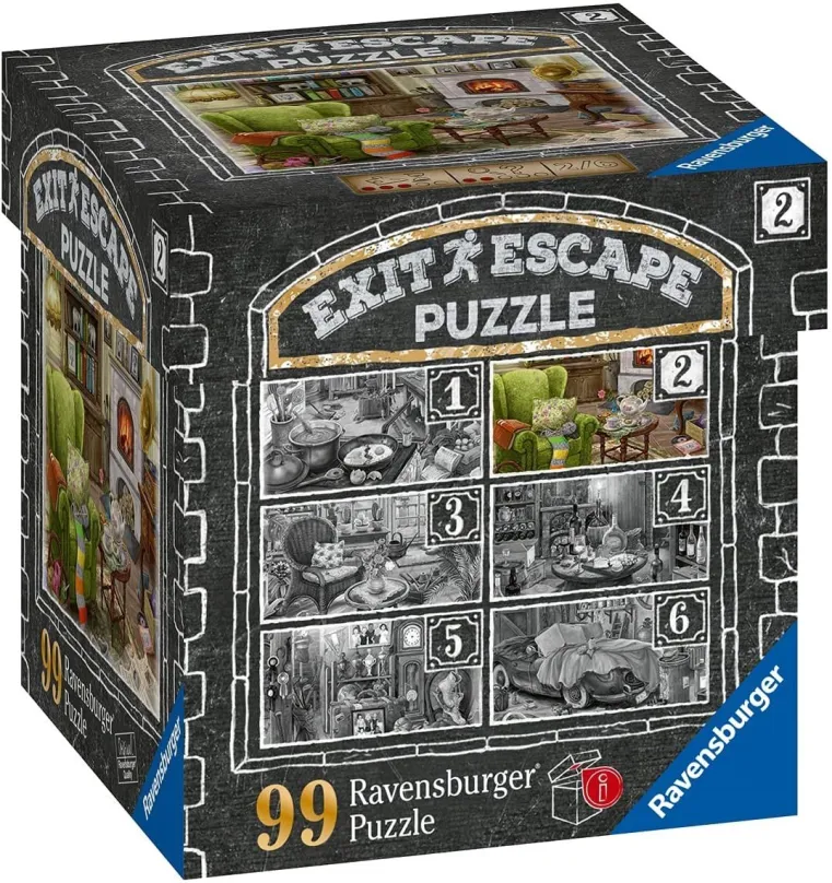 RAVENSBURGER Únikové EXIT puzzle Strašidelné sídlo 2: V obývacej izbe 99 dielikov
