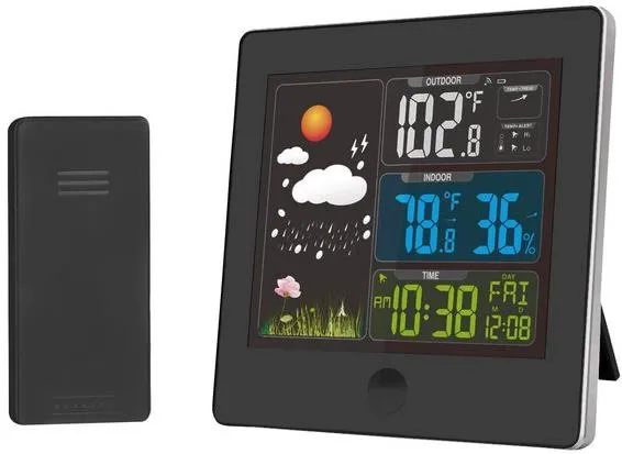 Meteostanica Solight meteostanica, farebný LCD, teplota, vlhkosť, RCC, čierna