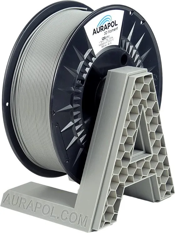 Filament AURAPOL PLA 3D Filament Sivá 1 kg 1,75 mm AURAPOL, materiál PLA, priemer 1,75 mm