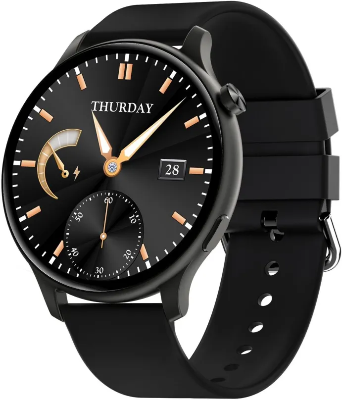 Chytré hodinky CARNEO Heiloo HR+ black, pre mužov aj ženy, s ovládaním v češtine, IPS disp