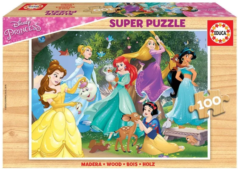 Puzzle Educa Drevené puzzle Disney Princezné 100 dielikov