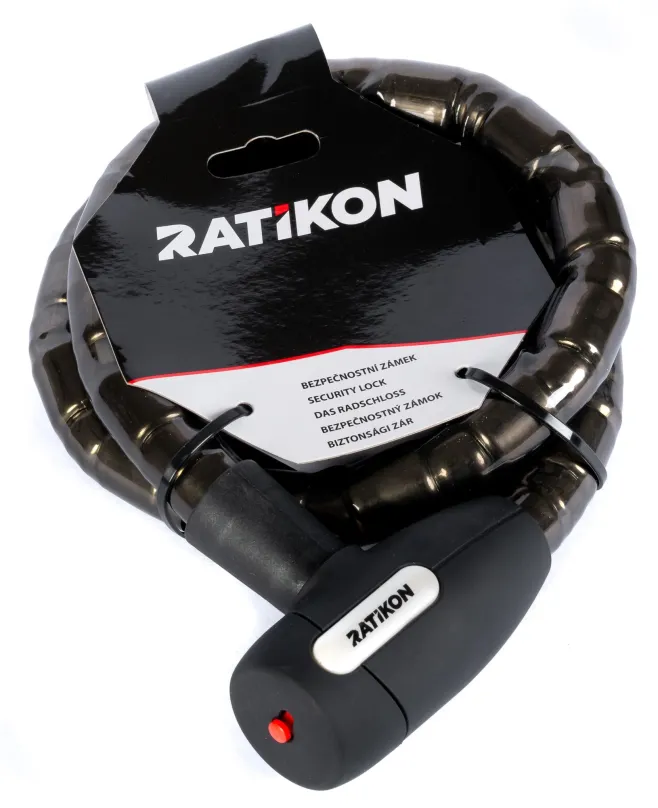 Zámok na bicykel Ratikon LINK článkový 100cm/25mm, čierny