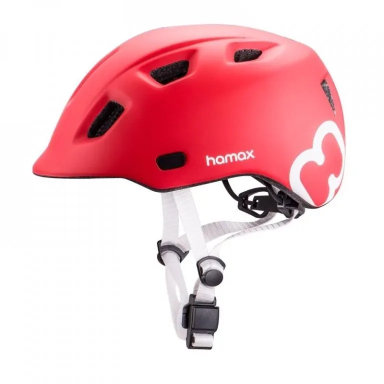 Helma na bicykel Hamax Thundercap street červená / strieborné pásky 47-52 cm