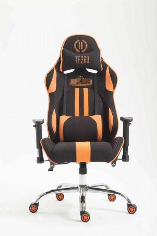 Herná stolička BHM GERMANY Racing Edition, textil, oranžová