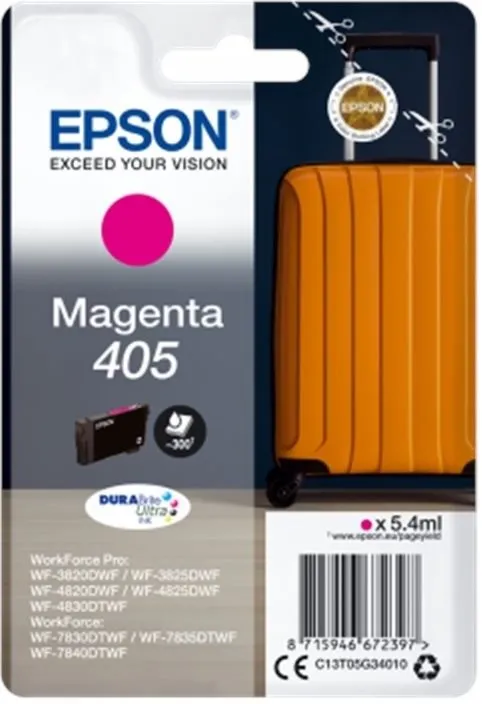Cartridge Epson 405 purpurová, pre tlačiarne WorkForce Pro WF-3820DWF, WF-3825DWF, WF-4820