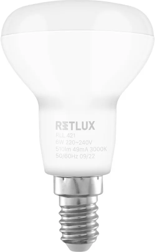 LED žiarovka RETLUX RLL 421 R50 E14 Spot 6W WW