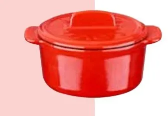 Hrniec LAVA METAL Liatinový mini hrniec okrúhly 9 cm - červený