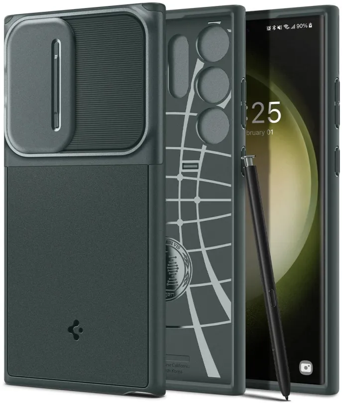 Kryt na mobil Spigen Optik Armor Abyss Green Samsung Galaxy S23 Ultra, pre Samsung Galaxy