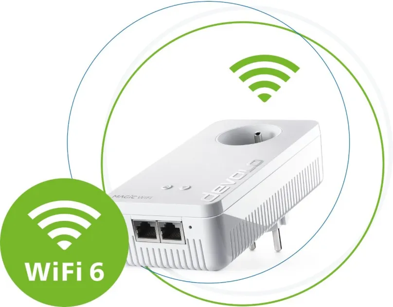 Powerline Devolo Magic 2 WiFi 6 Addition, prenosová rýchlosť 1800 Mb/s, rýchlosť WiFi 1800
