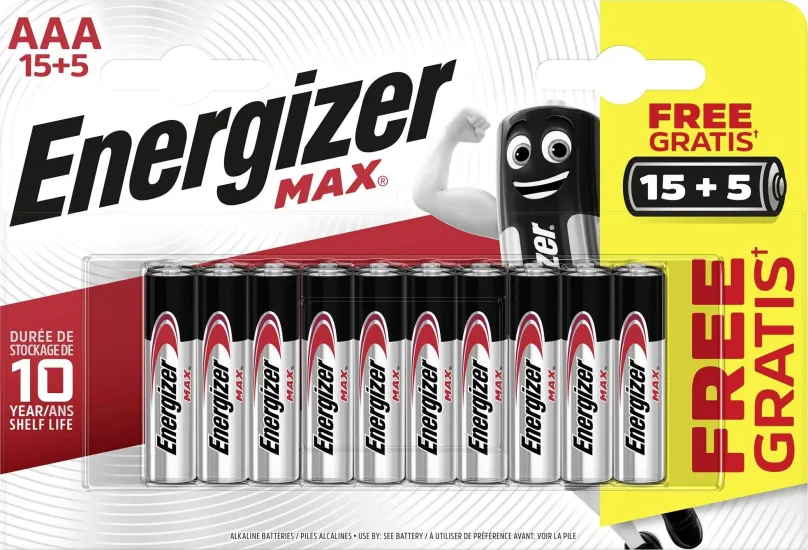 Jednorazová batéria Energizer MAX AAA 15+5 zadarmo