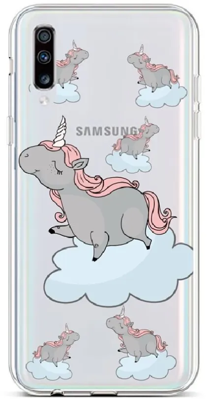 Kryt na mobil TopQ Samsung A70 silikón Grey Unicorns 42501