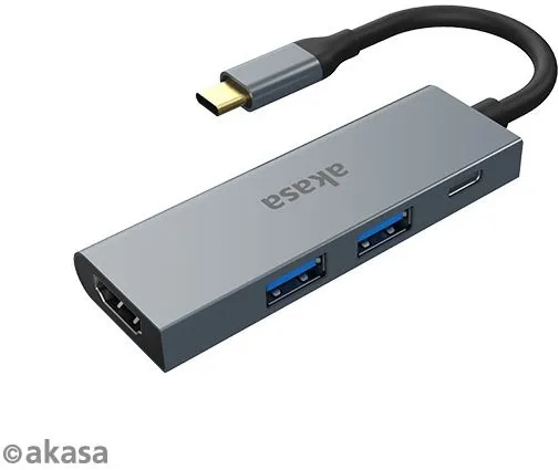 Replikátor portov AKASA USB Type-C 4-in-1 Hub - 2 x USB3.0 Type A + PD Type C s HDMI/AK-CBCA19-18BK