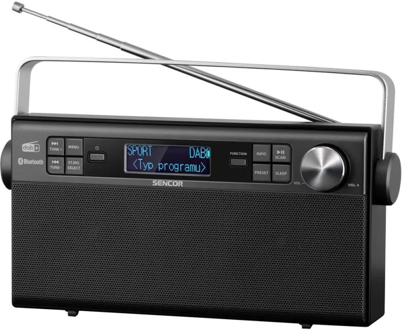 Rádio Sencor SRD 7800, klasické, prenosné, DAB+ a FM tuner so 60 predvoľbami, výkon 4 W, v