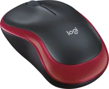 Myš Logitech Wireless Mouse M185 červená, bezdrôtová, optická, symetrická, pripojenie cez