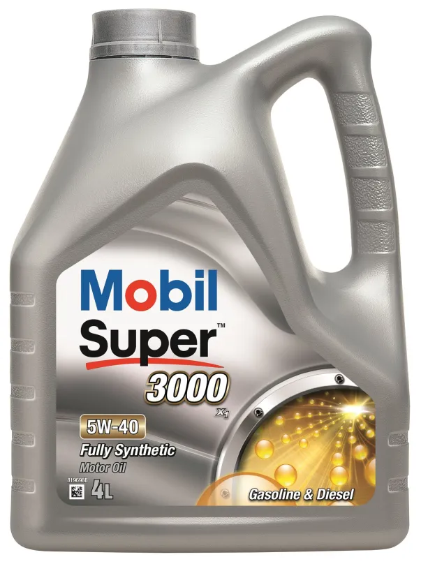 Motorový olej Mobil Super 3000 X1 5W-40 4l, 5W-40, syntetický, longlife, API CF, ACEA A3,