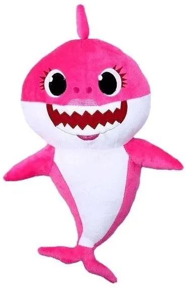 Interaktívna hračka Alum Baby Shark plyšový na batérie so zvukom-ružový