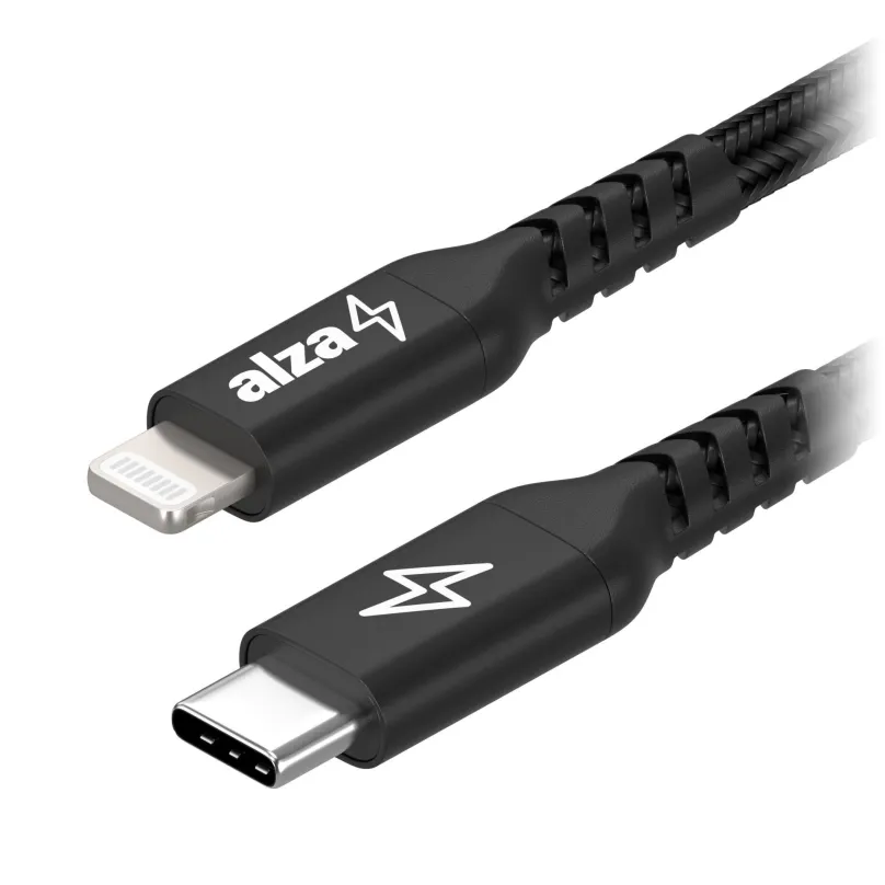 Dátový kábel AlzaPower AluCore USB-C to Lightning MFi 1m čierny
