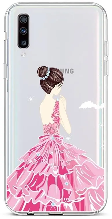Kryt na mobil TopQ Samsung A70 silikón Pink Princess 42491
