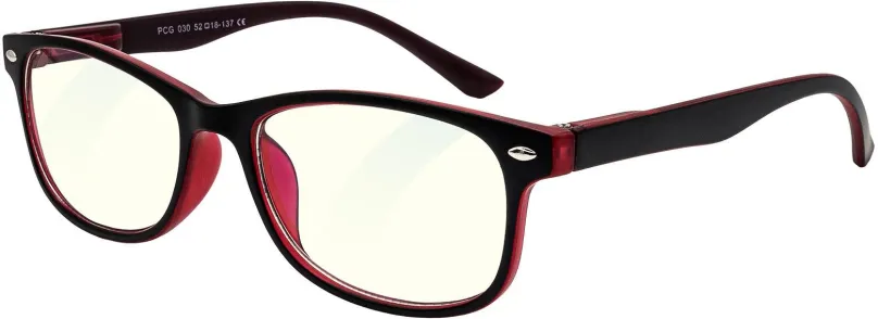 Okuliare na počítač GLASSA Blue Light Blocking Glasses PCG 030, +3,50 dio, čierno červené