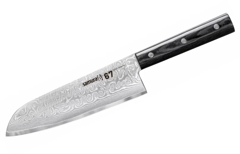 Kuchynský nôž Samura DAMASCUS 67 Nôž Santoku 17,5 cm