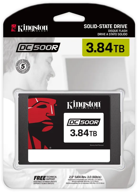 SSD disk Kingston DC500R 3840GB, 2.5", SATA III, TLC (Triple-Level Cell), rýchlosť čí