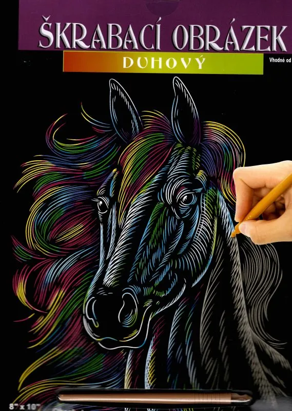 ARTLOVER Škrabací obrázok dúhový Hlava koňa 20x25cm