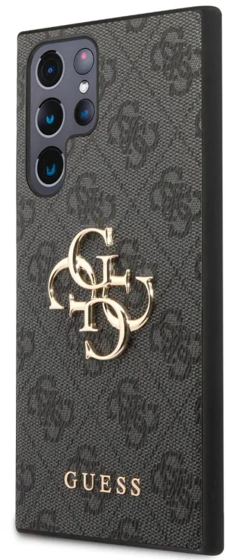 Kryt na mobil Guess PU 4G Metal Logo Zadný Kryt pre Samsung Galaxy S23 Ultra Grey