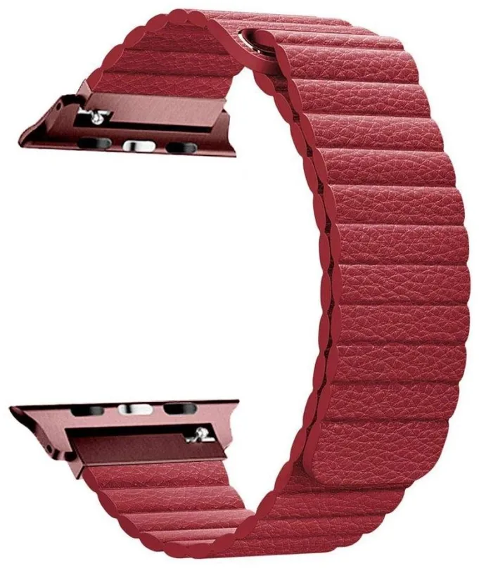 Remienok BStrap Leather Loop pre Apple Watch 42mm / 44mm / 45mm, Red