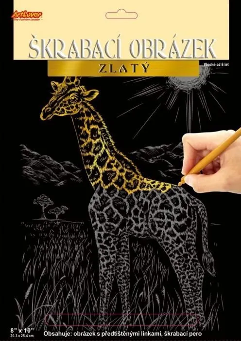 ARTLOVER Škrabací obrázok (zlatý) - Žirafa