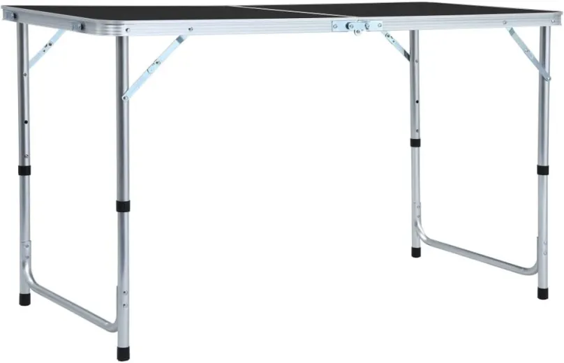 Kempingový stôl Skladací kempingový stôl sivý hliník 120 x 60 cm