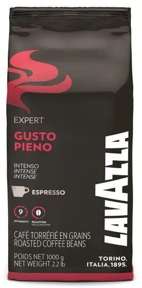 Káva Lavazza Gusto Pieno, zrnková káva, 1000g, zrnková, zmes kávových odrôd, pôvod Južná