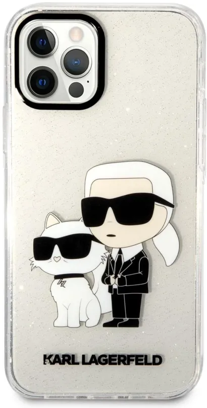 Kryt pre mobil Karl Lagerfeld IML Glitter Karl and Choupette NFT Zadný Kryt pre iPhone 12/12 Pre Transparent