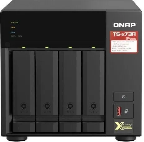 NAS QNAP TS-473A-8G, 4x, CPU AMD Ryzen Embedded V1500B 2,2 GHz, 8 GB DDR4 (max. 64 GB), 1