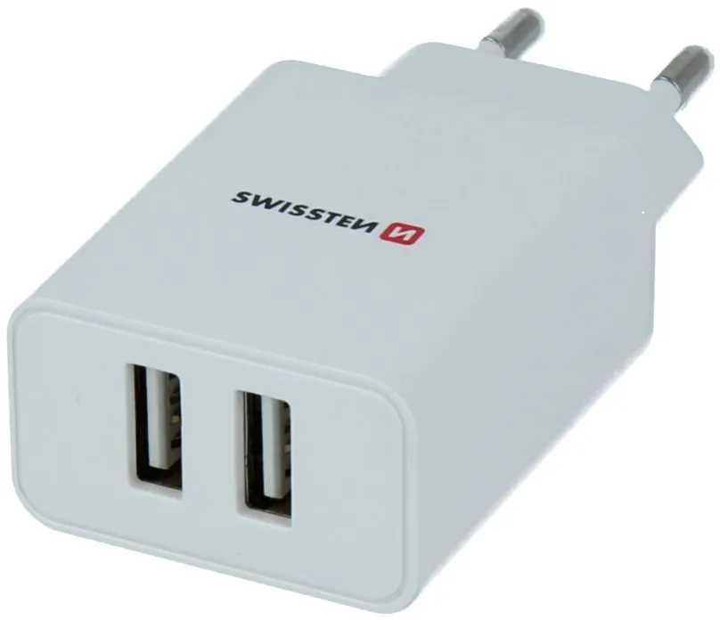 Nabíjačka do siete Swissten sieťový adaptér SMART IC 2.1A + kábel micro USB 1.2m biely