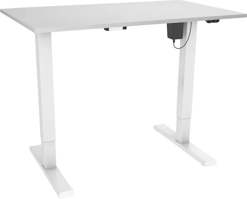 Výškovo nastaviteľný stôl AlzaErgo Table ET2.1 biely + doska TTE-12 120x80cm biely laminát