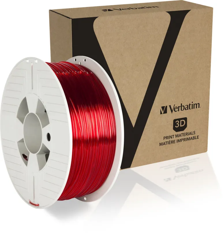 Filament Verbatim PET-G 1.75mm 1kg červená transparentná