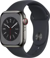 Chytré hodinky Apple Watch Series 8 41mm Cellular Grafitový nerez s temne atramentovým športovým remienkom
