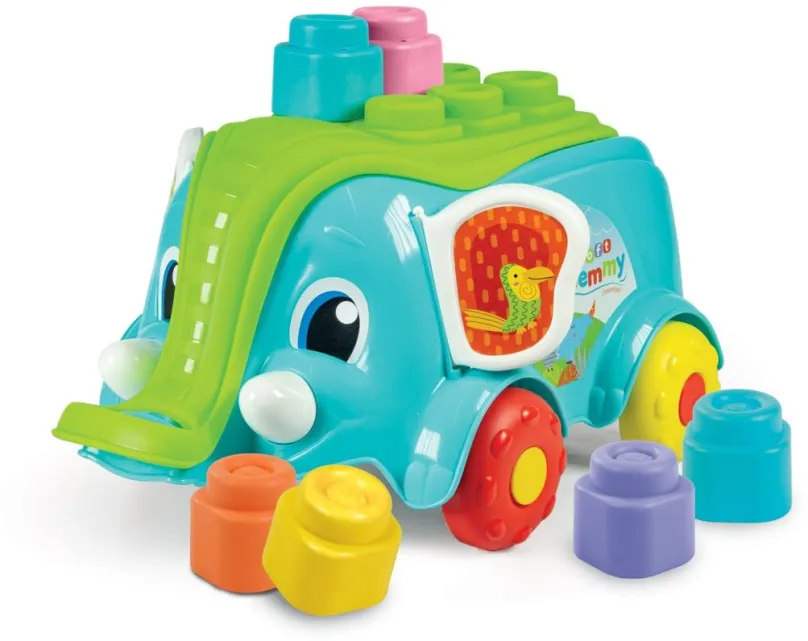 Didaktická hračka Clementoni Clemmy baby - Vozík slon s kockami