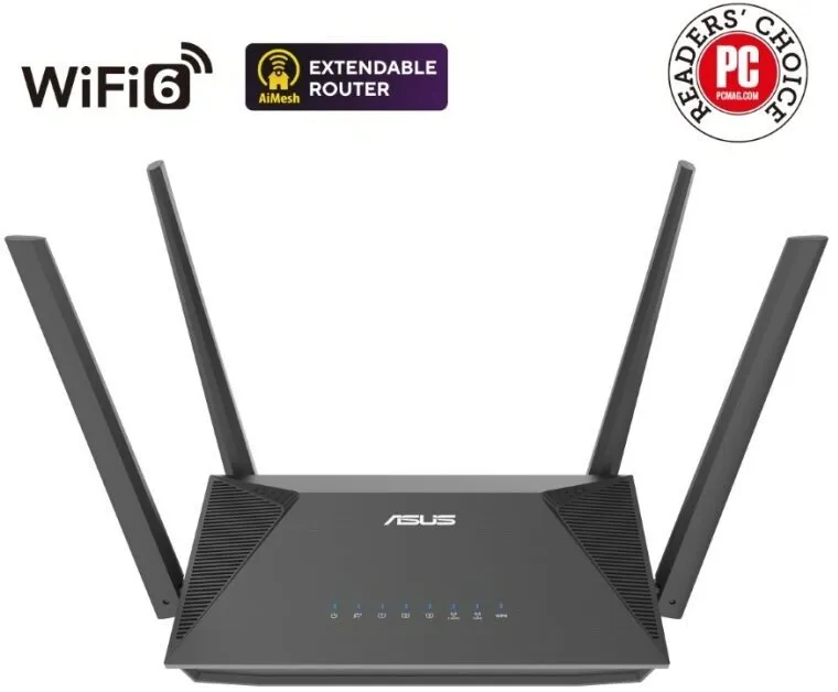 WiFi router ASUS RT-AX52 Extendable Router, WiFi 6, 802.11s/b/g/ac/ax až 14400 Mb/s, du