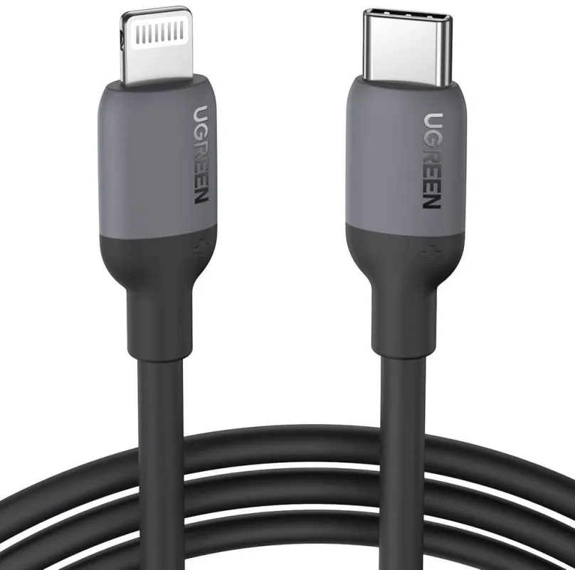 Dátový kábel UGREEN USB-C do Lightning Silicone Cable 1m (Black)