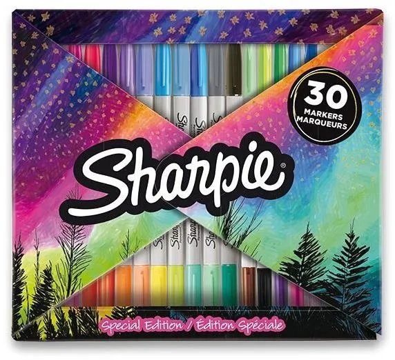 Popisovač SHARPIE Fold, 30 farieb