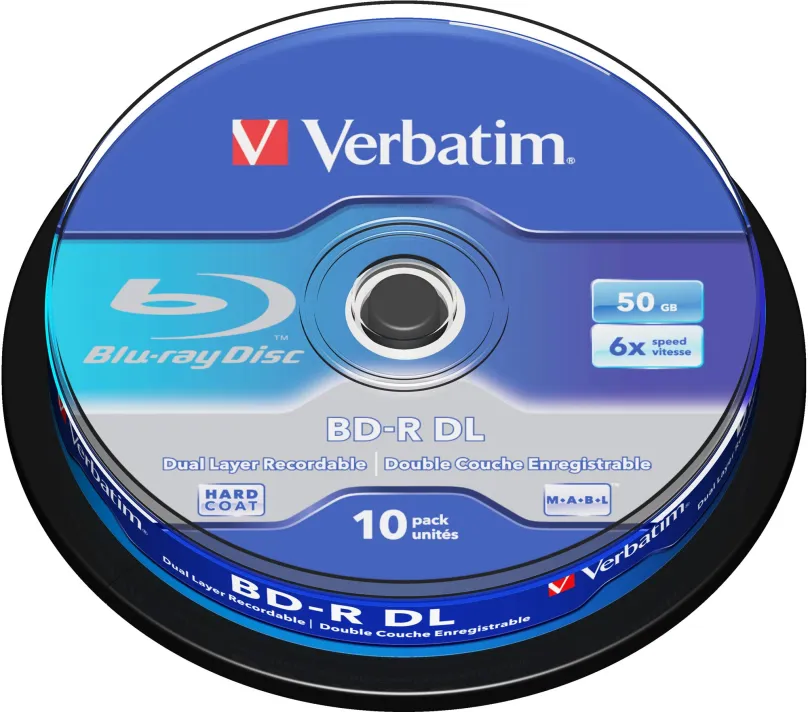 Médiá VERBATIM BD-R DL 50GB, 6x, spindle 10 ks