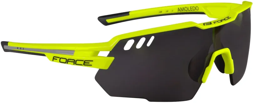 Cyklistické okuliare Force AMOLEDO, fluo-šedé, čierne sklá
