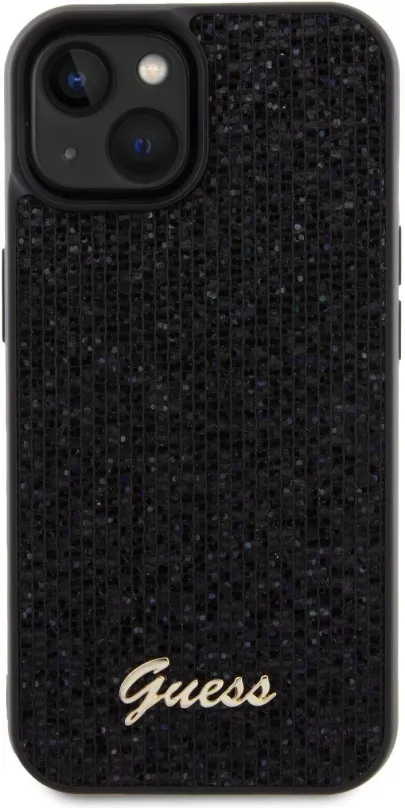 Kryt pre mobil Guess PU Square Mirror Script Logo Zadný Kryt pre iPhone 15 Black