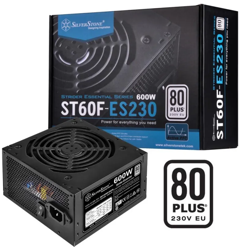 Počítačový zdroj SilverStone Strider Essential 80 Plus ST60F-ES230 600 W, 600 W, ATX, 80 P